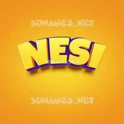 nesi in Orange Toon style - 3D name wallpaper