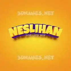 neslihan in Orange Toon style - 3D name wallpaper