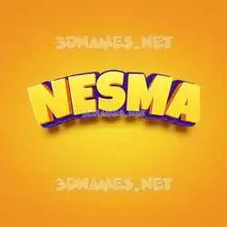 nesma in Orange Toon style - 3D name wallpaper