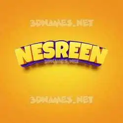 nesreen in Orange Toon style - 3D name wallpaper
