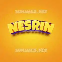nesrin in Orange Toon style - 3D name wallpaper