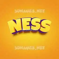 ness in Orange Toon style - 3D name wallpaper