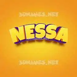 nessa in Orange Toon style - 3D name wallpaper