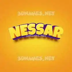 nessar in Orange Toon style - 3D name wallpaper