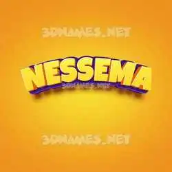 nessema in Orange Toon style - 3D name wallpaper