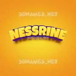 nessrine in Orange Toon style - 3D name wallpaper