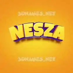 nesza in Orange Toon style - 3D name wallpaper