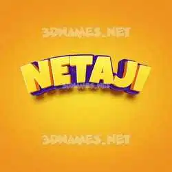 netaji in Orange Toon style - 3D name wallpaper