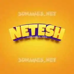 netesh in Orange Toon style - 3D name wallpaper