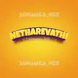netharevathi in Orange Toon style - 3D name wallpaper