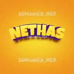 nethas in Orange Toon style - 3D name wallpaper