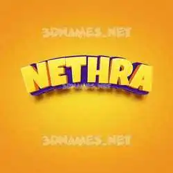 nethra in Orange Toon style - 3D name wallpaper