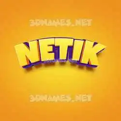 netik in Orange Toon style - 3D name wallpaper