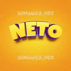 neto in Orange Toon style - 3D name wallpaper
