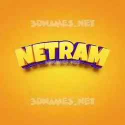 netram in Orange Toon style - 3D name wallpaper