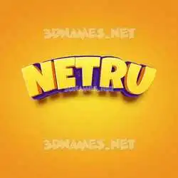 netru in Orange Toon style - 3D name wallpaper