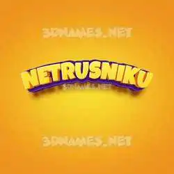 netrusniku in Orange Toon style - 3D name wallpaper