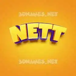 nett in Orange Toon style - 3D name wallpaper