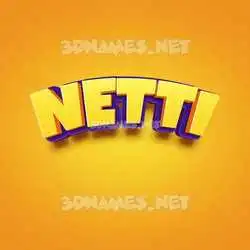 netti in Orange Toon style - 3D name wallpaper