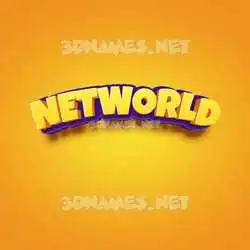 networld in Orange Toon style - 3D name wallpaper