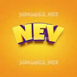 nev in Orange Toon style - 3D name wallpaper