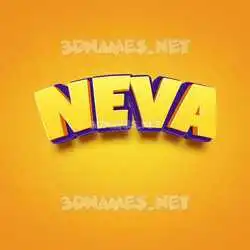 neva in Orange Toon style - 3D name wallpaper