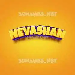 nevashan in Orange Toon style - 3D name wallpaper