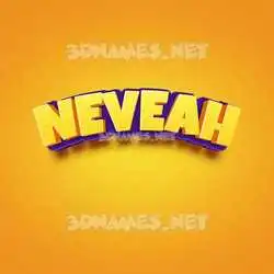 neveah in Orange Toon style - 3D name wallpaper
