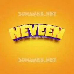 neveen in Orange Toon style - 3D name wallpaper