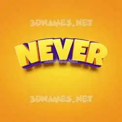 never in Orange Toon style - 3D name wallpaper