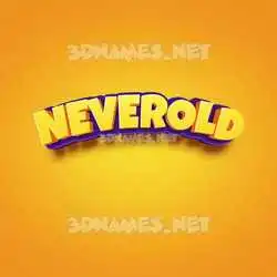 neverold in Orange Toon style - 3D name wallpaper