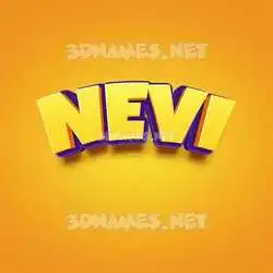 nevi in Orange Toon style - 3D name wallpaper