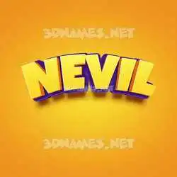 nevil in Orange Toon style - 3D name wallpaper