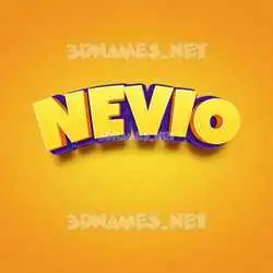 nevio in Orange Toon style - 3D name wallpaper