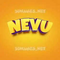 nevu in Orange Toon style - 3D name wallpaper
