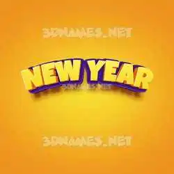 new year in Orange Toon style - 3D name wallpaper