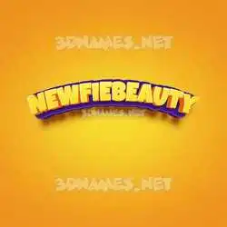 newfiebeauty in Orange Toon style - 3D name wallpaper
