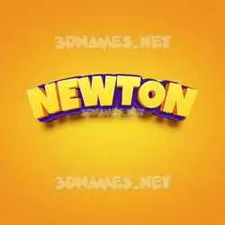newton in Orange Toon style - 3D name wallpaper
