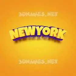 newyork in Orange Toon style - 3D name wallpaper