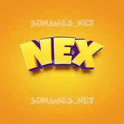 nex in Orange Toon style - 3D name wallpaper