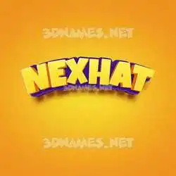 nexhat in Orange Toon style - 3D name wallpaper
