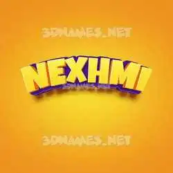 nexhmi in Orange Toon style - 3D name wallpaper