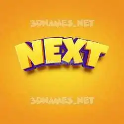 next in Orange Toon style - 3D name wallpaper