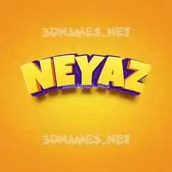 neyaz in Orange Toon style - 3D name wallpaper
