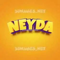 neyda in Orange Toon style - 3D name wallpaper