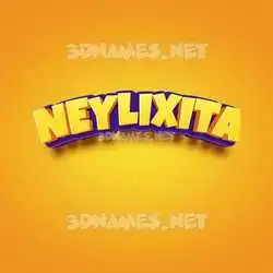 neylixita in Orange Toon style - 3D name wallpaper