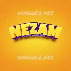 nezam in Orange Toon style - 3D name wallpaper