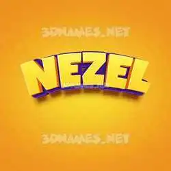 nezel in Orange Toon style - 3D name wallpaper