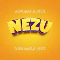 nezu in Orange Toon style - 3D name wallpaper