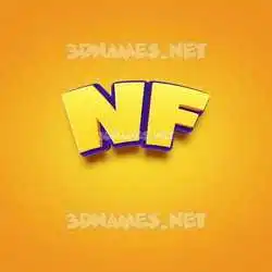 nf in Orange Toon style - 3D name wallpaper